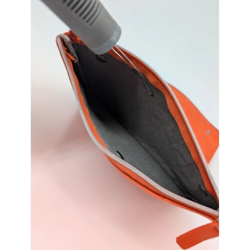 AIRFRANCE Travel Organizer Clutch Orange Vegan Suede Wallet Pouch‎ Wallet